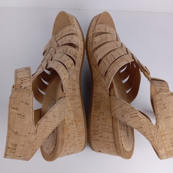 Baretraps Nickie Wedge Sandal Womens 9.5 Cork Hook And Loop Ankle Strap Comfort - Picture 5 of 10